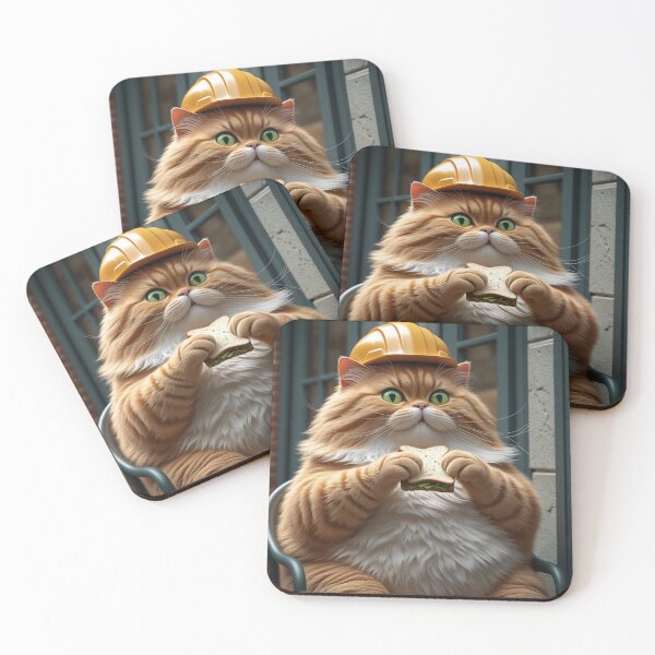 Item preview, Fat cat at work eating sandwich designed and sold by DivingGoblin.