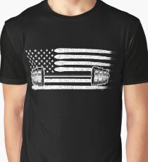 American Flag Dumbbell Graphic T-Shirt