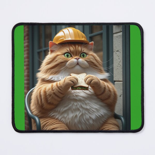Item preview, Fat cat at work eating sandwich designed and sold by DivingGoblin.
