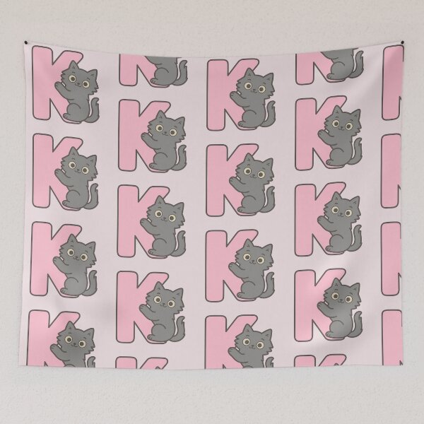Item preview, Alphabet “K” – Cute Fluffy Cat Initial Sticker designed and sold by wwshd.