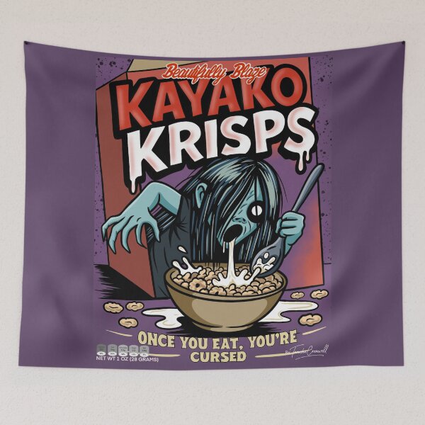 Item preview, Kayako Krisps – Haunted Horror Cereal Parody | The Grudge Inspired Art designed and sold by October Forever.