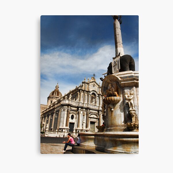 The Cathedral and the elephant: the two symbols of Catania Canvas Print