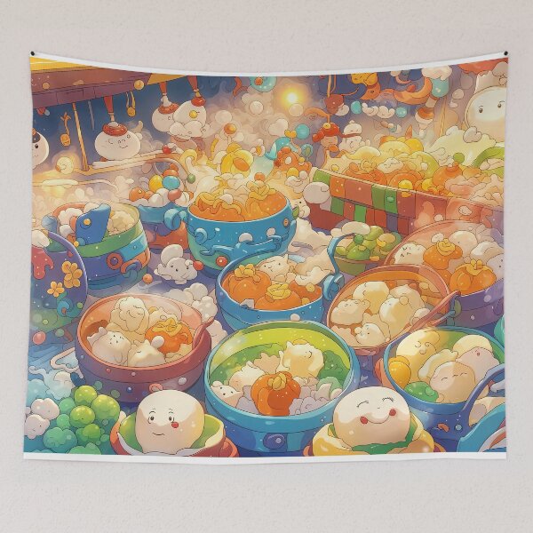 Item preview, Colorful Cartoon Alive Magical Dumpling Food Madness Market designed and sold by J&D Goods.