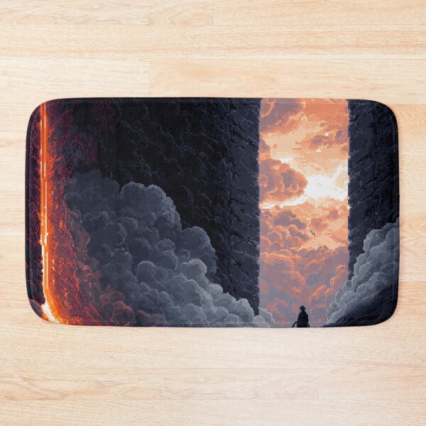 Item preview, Warrior Before the Volcanic Gate Pixel Art designed and sold by Rtymer.