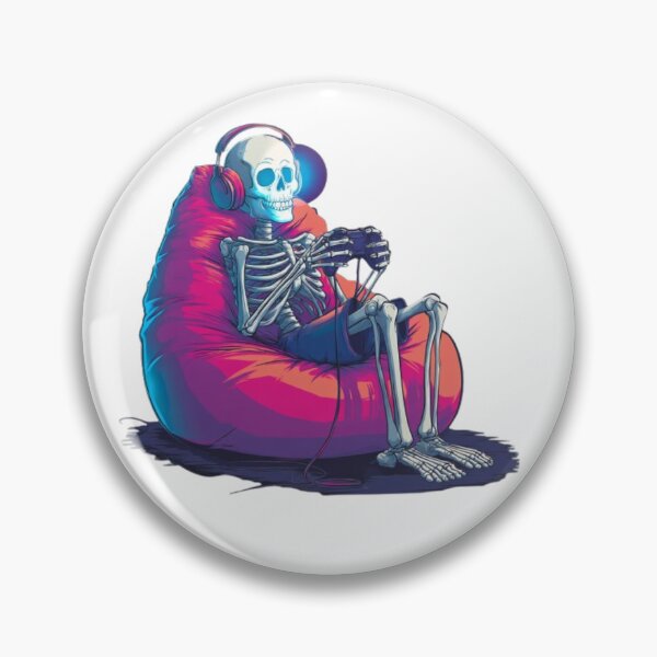 Item preview, Gamer Skeleton – Retro Gaming Vibes designed and sold by AlexLineArt.