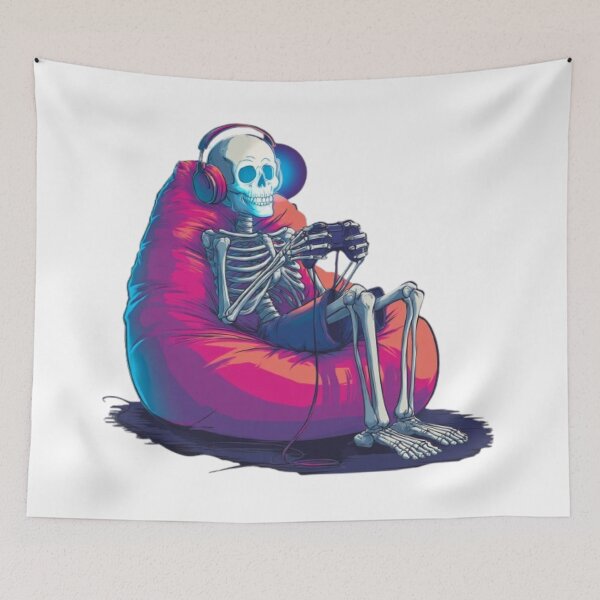 Item preview, Gamer Skeleton – Retro Gaming Vibes designed and sold by AlexLineArt.