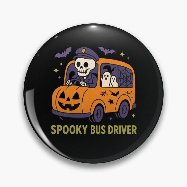 Item preview, Spooky Bus Driver Halloween Ghost – Cute Skeleton School Bus Design for Kids designed and sold by EuropeanPrints.