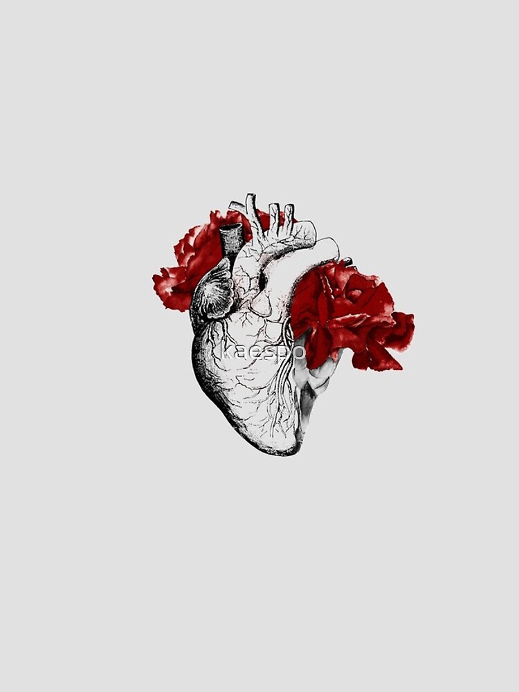 Anatomical Heart With Red Flowers by kaespo