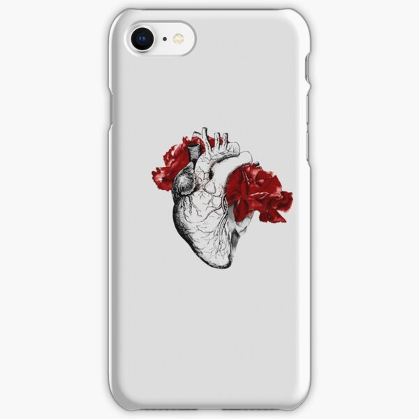 Anatomical Heart With Red Flowers iPhone Snap Case