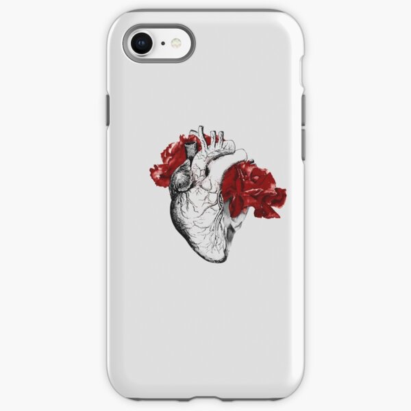 Anatomical Heart With Red Flowers iPhone Tough Case