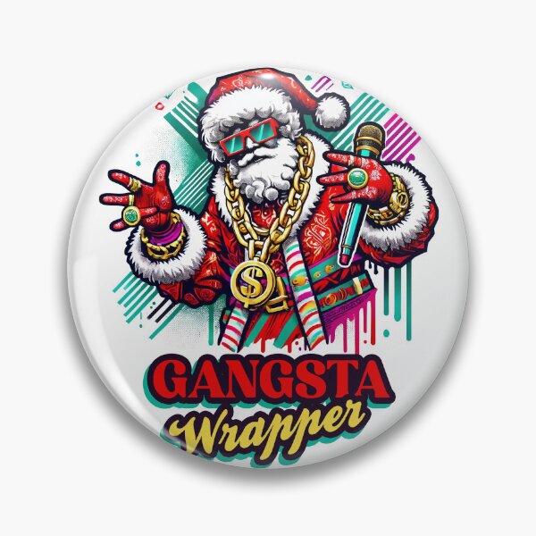 Item preview, Gangsta Wrapper Santa – Hip-Hop Christmas Rapper With Bling and Mic designed and sold by Victor Shadehorn.