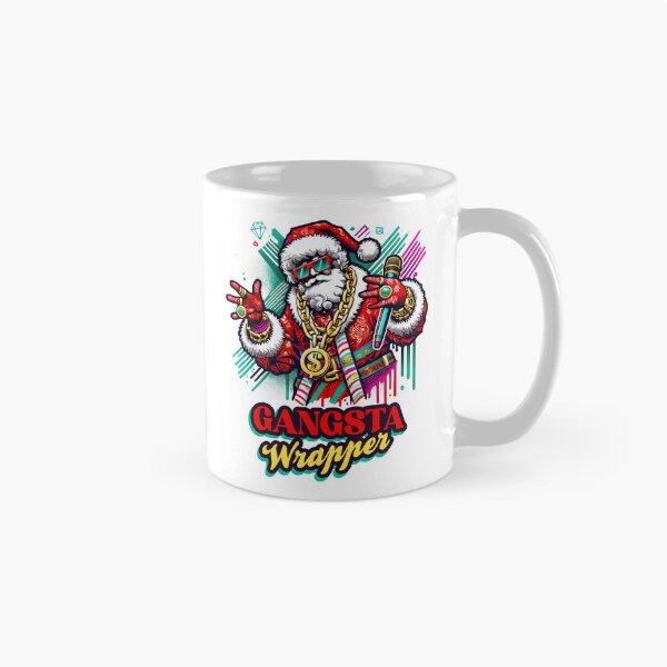 Item preview, Gangsta Wrapper Santa – Hip-Hop Christmas Rapper With Bling and Mic designed and sold by Victor Shadehorn.