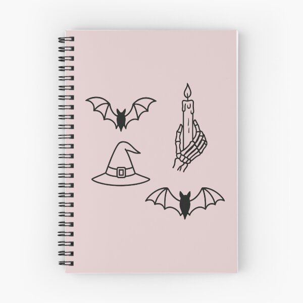 Item preview, Minimalist gothic line art: bats, candle & witch hat designed and sold by unscriptedPixel.