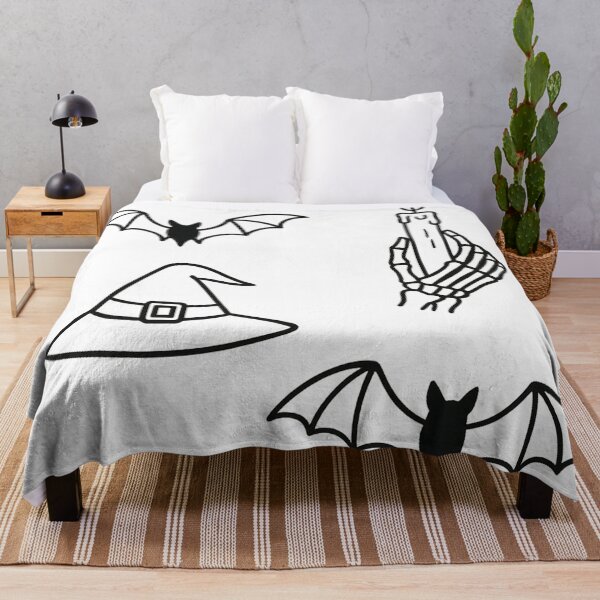 Item preview, Minimalist gothic line art: bats, candle & witch hat designed and sold by unscriptedPixel.