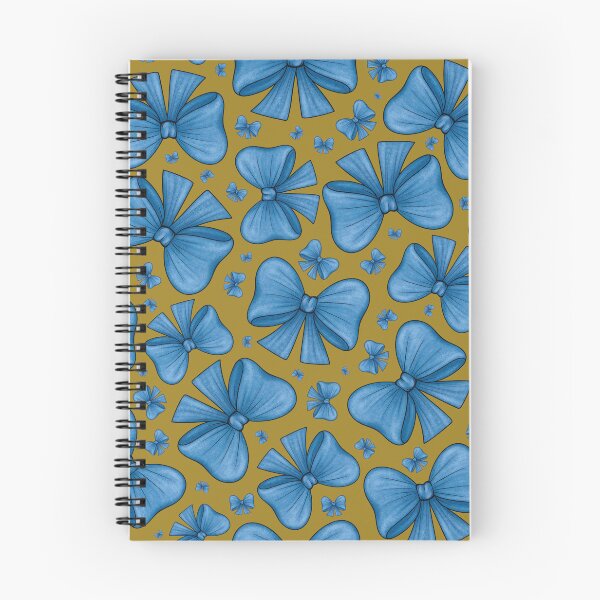 Item preview, Patrón de lazos azules sobre un fondo mostaza designed and sold by Cherevan.