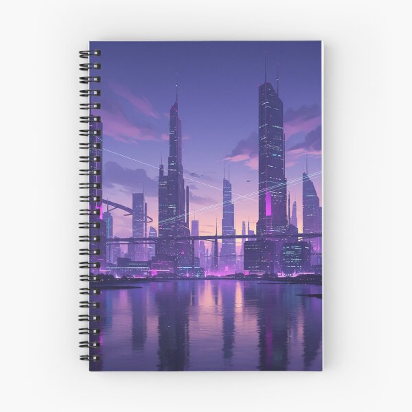 Item preview, Neon Futuristic Cityscape Dusk designed and sold by Simplybe1.