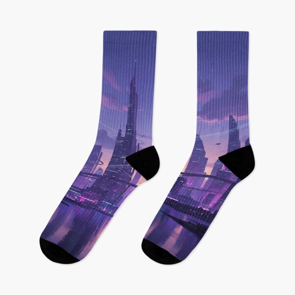 Item preview, Neon Futuristic Cityscape Dusk designed and sold by Simplybe1.