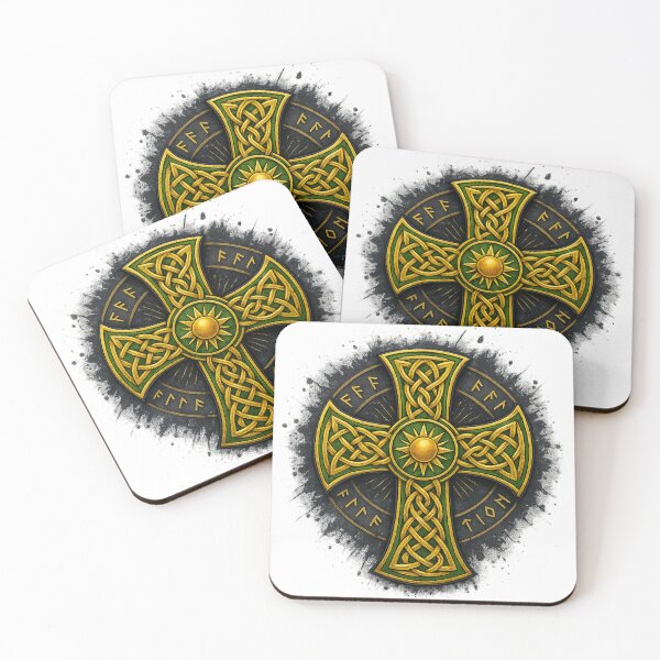Item preview, Celtic Cross with Ancient Runes – Mystical Grunge Design designed and sold by CelticSoulShop.