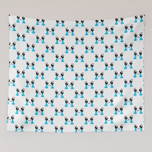 Item preview, Cute kawaii sad crying face with wavy eyebrows pattern designed and sold by BlushyPrint.