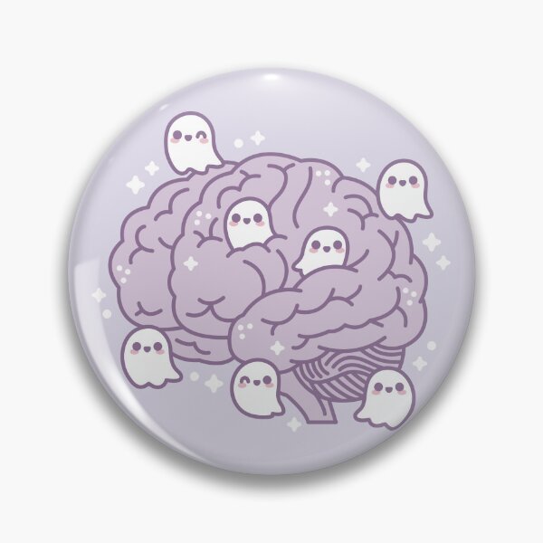 Item preview, Haunted Brain With Cute Ghosts – Spooky Kawaii Design designed and sold by musingtreeart.