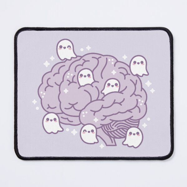 Item preview, Haunted Brain With Cute Ghosts – Spooky Kawaii Design designed and sold by musingtreeart.