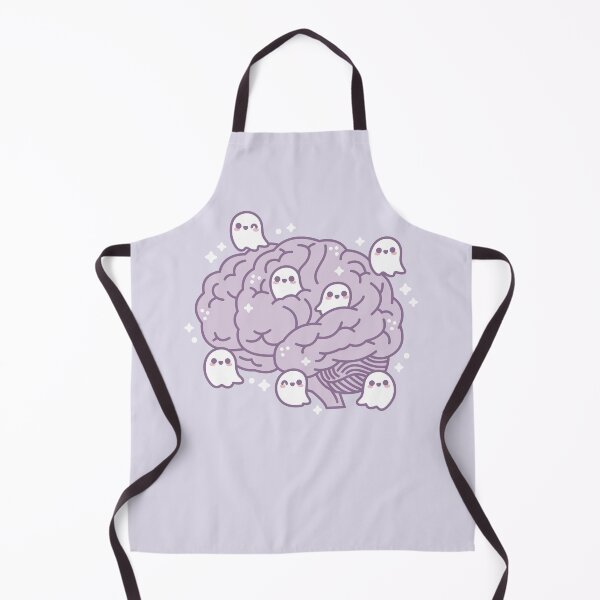 Item preview, Haunted Brain With Cute Ghosts – Spooky Kawaii Design designed and sold by musingtreeart.
