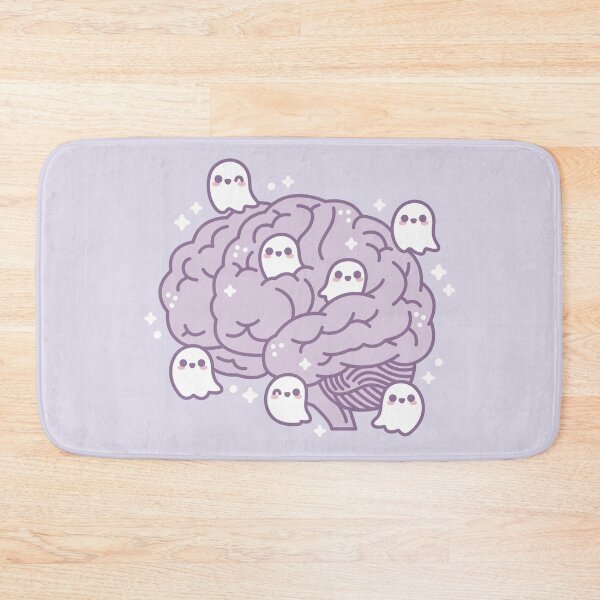 Item preview, Haunted Brain With Cute Ghosts – Spooky Kawaii Design designed and sold by musingtreeart.