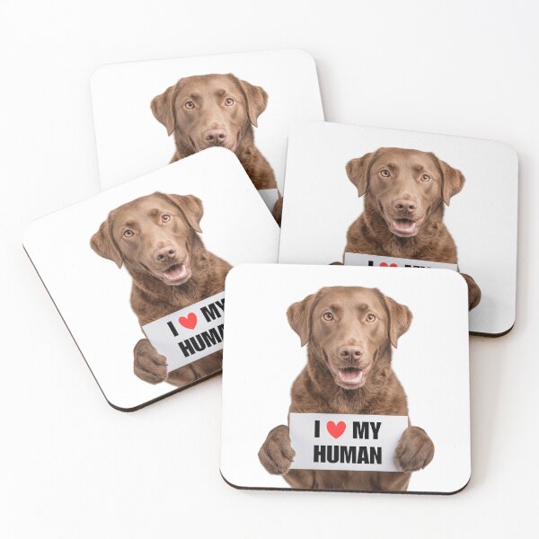 Item preview, Cute Chesapeake Bay Retriever dog with Signboard I love my Human  designed and sold by LazyOwlStore.