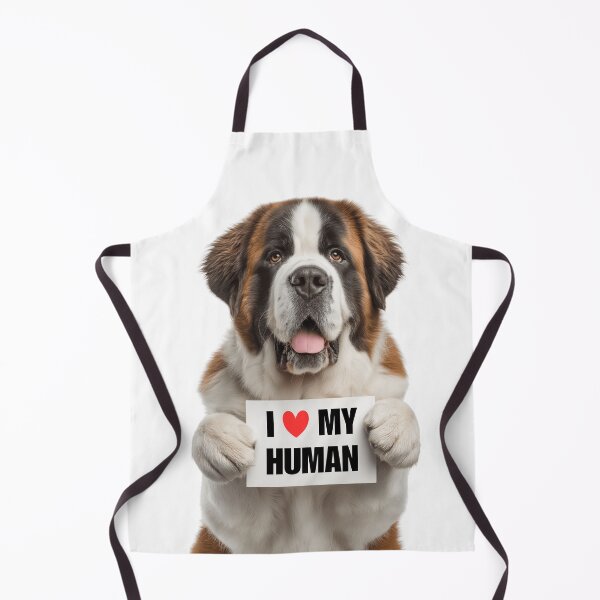 Item preview, Cute Saint Bernard dog with Signboard I love my Human designed and sold by LazyOwlStore.