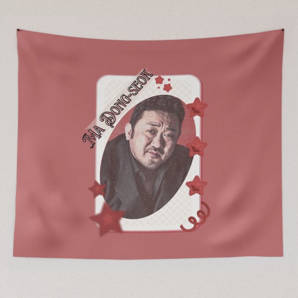 Item preview, Dong-seok Ma (Ma Dong-seok / Don Lee) Korean Actor Card Red Aesthetic Collage Design designed and sold by AJUNICE STUDIO.