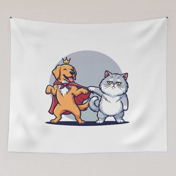 Item preview, The king dog  actor with upset cats that getting bored from him it's funny  designed and sold by jotcar.