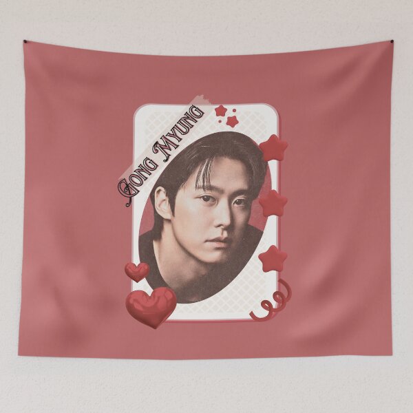 Item preview, Gong Myung (공명) Korean Actor Card Red Aesthetic Collage Design designed and sold by AJUNICE STUDIO.
