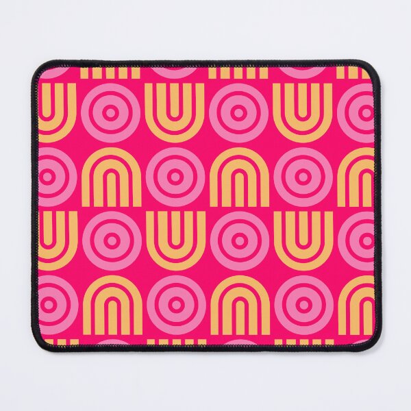 Item preview, Patrón de arcos retro funky en rosa intenso y amarillo designed and sold by NamisNook.