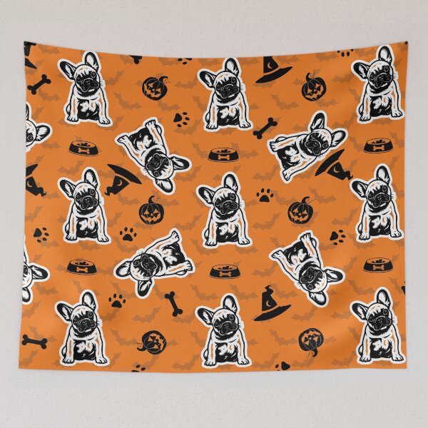 Item preview, French Bulldog Halloween Pattern | Cute Frenchie Dog Digital Paper | Spooky Pumpkin Dog Lover Gift designed and sold by blaze_art.