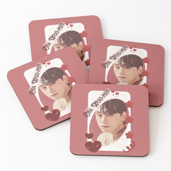 Item preview, Cha Woo-min (김민우) Korean Actor Card Red Aesthetic Collage Design designed and sold by AJUNICE STUDIO.
