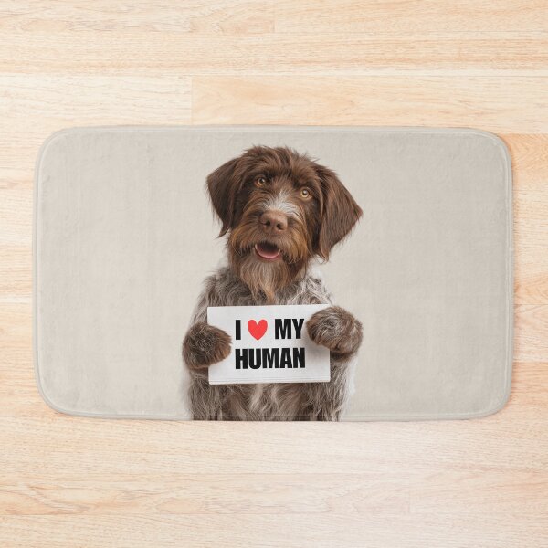 Item preview, Cute Wirehaired Pointing Griffon dog with Signboard I love my Human  designed and sold by LazyOwlStore.
