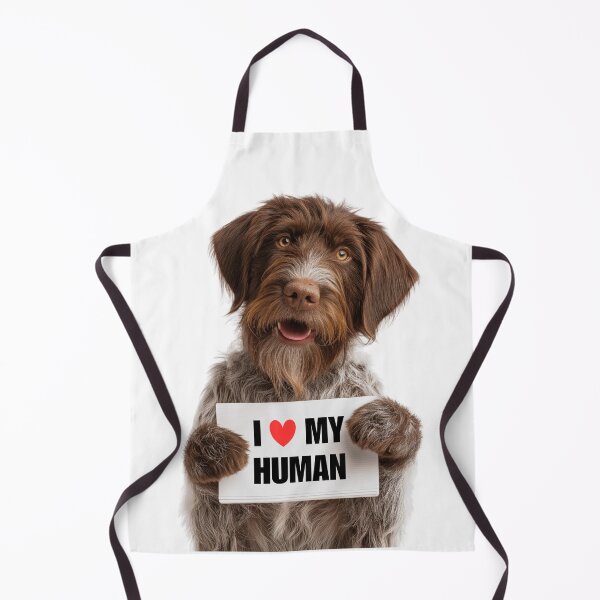 Item preview, Cute Wirehaired Pointing Griffon dog with Signboard I love my Human designed and sold by LazyOwlStore.