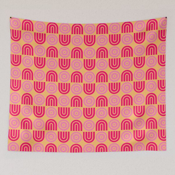 Item preview, Groovy Orange Retro Arches & Circles Pattern designed and sold by NamisNook.