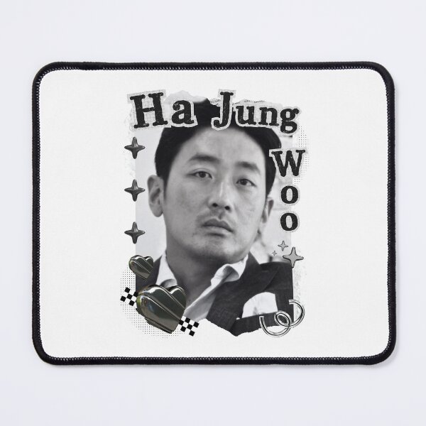 Item preview, Ha Jung-woo (하정우) Korean Actor Black and White Collage Digital Art Portrait designed and sold by AJUNICE STUDIO.
