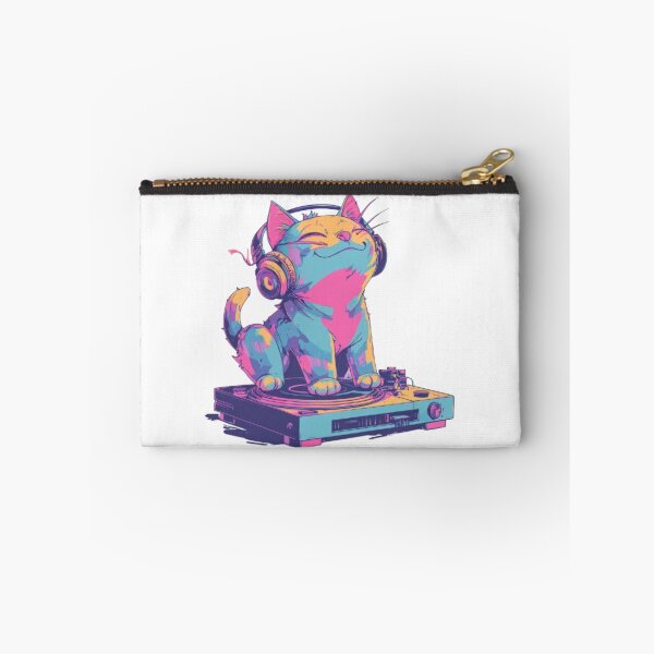Item preview, Neon DJ Cat – Retro Music Vibes designed and sold by AlexLineArt.