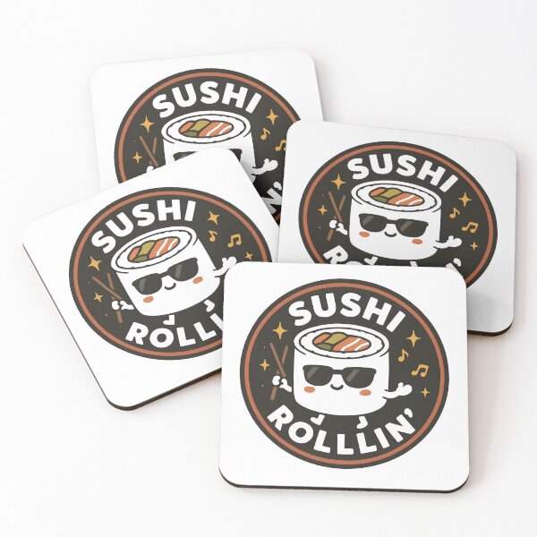 Item preview, Sushi Rollin’ | Kawaii Funny Sushi Roll Food Pun Design designed and sold by OsasChild.