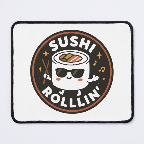 Item preview, Sushi Rollin’ | Kawaii Funny Sushi Roll Food Pun Design designed and sold by OsasChild.