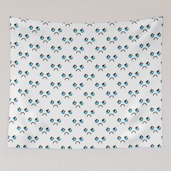 Item preview, Cute kawaii face with angry teary eyes pattern designed and sold by BlushyPrint.