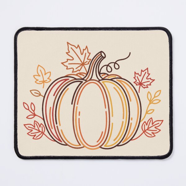 Item preview, Minimalist Pumpkin Line Art with Autumn Leaves designed and sold by Iras-Art-Corner.