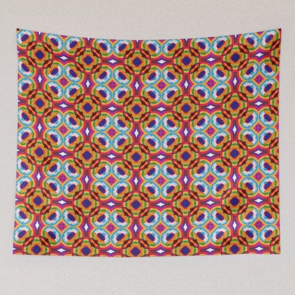 Item preview, rings circle abstract seamless colorful repeat pattern designed and sold by Abrahamjrnd.