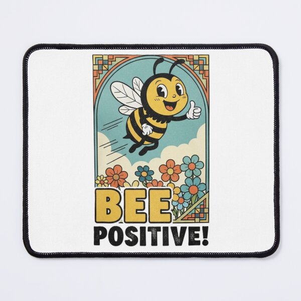 Item preview, Bee Positive – Funny Cartoon Bee with Flowers Motivational Design designed and sold by InkwildStudio.