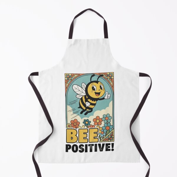 Item preview, Bee Positive – Funny Cartoon Bee with Flowers Motivational Design designed and sold by InkwildStudio.