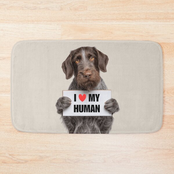 Item preview, Cute German Wirehaired Pointer dog with Signboard I love my Human  designed and sold by LazyOwlStore.