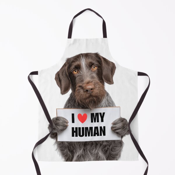 Item preview, Cute German Wirehaired Pointer dog with Signboard I love my Human  designed and sold by LazyOwlStore.