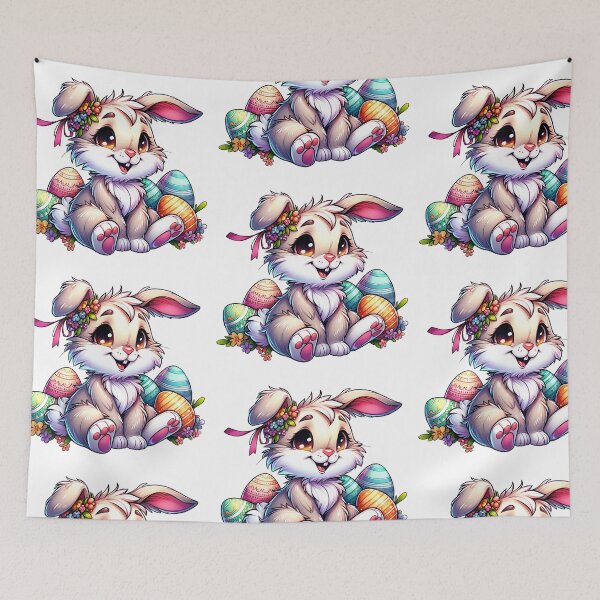 Item preview, Cute Easter Bunny with Eggs – Adorable Spring Design designed and sold by mybunnyparadise.
